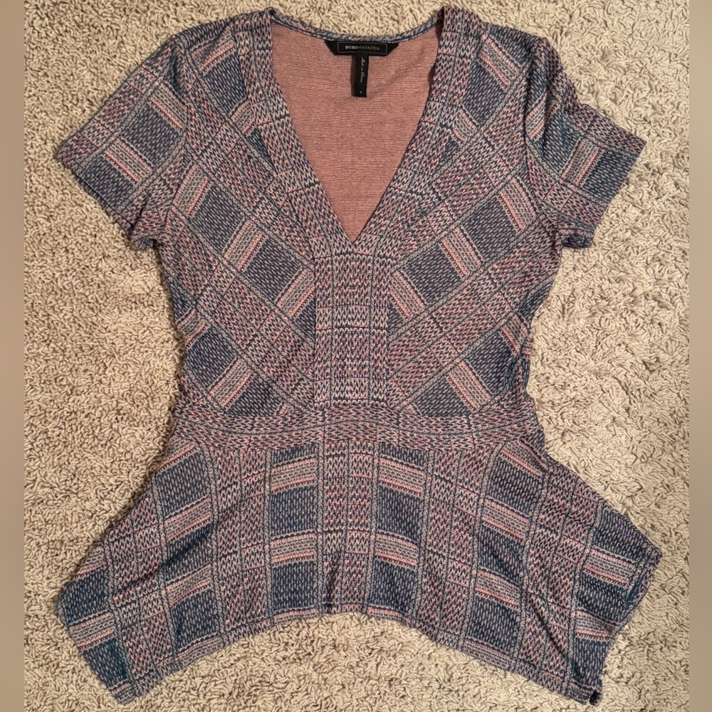 BCBG Maebelle Handkerchief Peplum Top